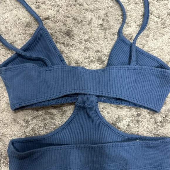 Blue Ribbed Halter Top - Picture 2 of 7